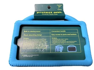 Protect ONN Heavy Duty 7" Tablet Bumper Case w/ Carry Handle & Stand Blue - Picture 1 of 3