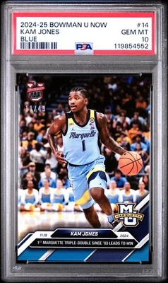 2024-25 Bowman U Now KAM JONES #14 Blue 11/49 PSA 10 Triple-Double to Win - Image 1 of 2