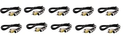 10 Lot New RCA AV A/v Audio Video Cable Cords For Sega Genesis 1 System - Image 1 of 3