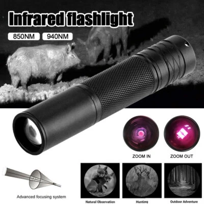 Mini linterna LED IR 850nm/940nm antorcha zoom infrarrojo lámpara de visión nocturna + batería - Imagen 1 de 4