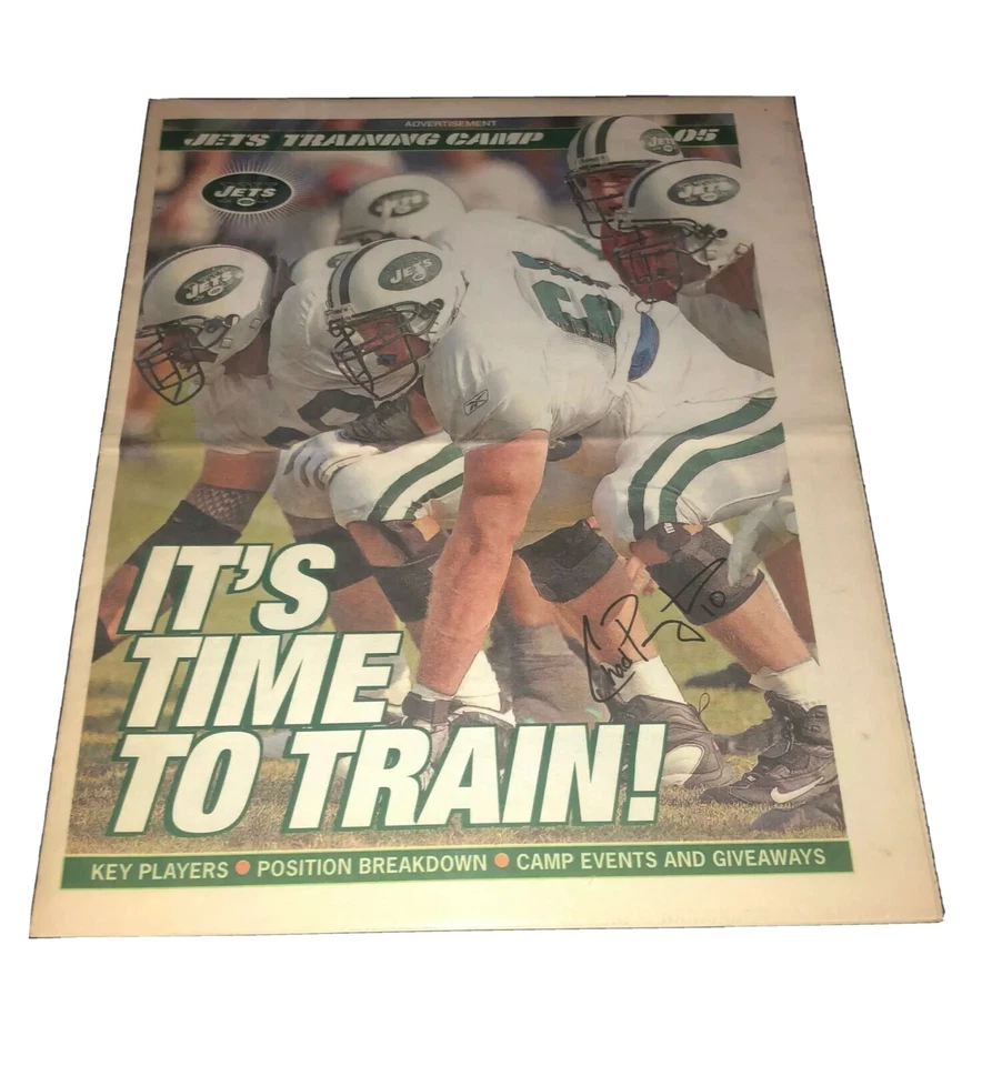 Chad Pennington Firmado NY Jets 2005 Campo de Entrenamiento NFL Mariscal de Campo Autografiado QB Foto 1 de 1