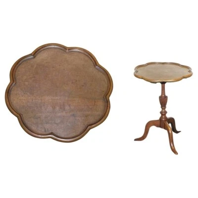 ANTIGUA LÁMPARA DE VINO CORTEZA DE PASTEL DE NOGAL MESA OCASIONAL LATERAL FINAL CON MUCHA PÁTINA Foto 1 de 4