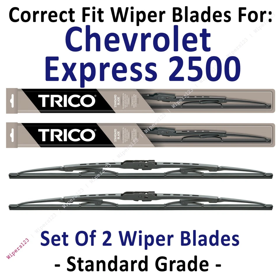Wiper Blades 2-Pack Standard Wipers fits 1996+ Chevrolet Express 3500 - 30221x2 - Image 1 of 1