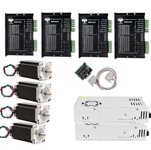 Motor paso a paso 4 ejes Nema 23 435 oz 4,2A 23HS9442 y enrutador CNC DM542A controlador - Imagen 1 de 8