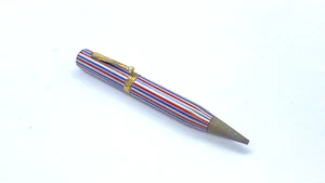 VINTAGE MAJESTIC MINI PENCIL IN TRI COLOR RED & BLUE & WHITE MADE IN USA - Picture 1 of 6