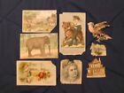 8 ANTIQUE VICTORIAN TRADE CARDS CUTOUTS COLORFUL GREAT FOR SCRAPBOOKING CRAFTS