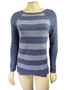 NWT Ann Taylor LOFT Soft Bold blue striped women's Sweater Top Sz XXSP, XS, M - Picture 1 of 8