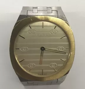 RELOJ PULSERA CABALLERO GUCCI 163.4 CUARZO ESFERA GG ACERO INOXIDABLE 7" Auténtico - Imagen 1 de 12