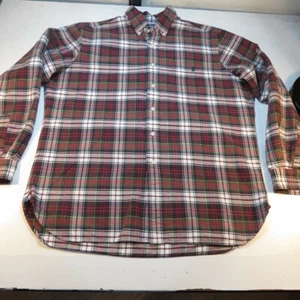 RALPH LAUREN POLO PLAID CAMICIA CON BOTTONI Uomo L Rosso e Bianco - Foto 1 di 3