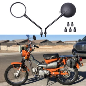 For Honda CT70 CT90 CT110 CT125 CT200 Round Motorcycle Rear View Mirrors 10mm - Picture 1 of 10