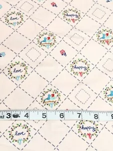 Cotton Quilt Fabric remnant 20" long Riley Blake Country Girls baby pink - Picture 1 of 4