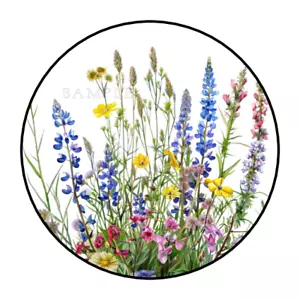 Wild Flower stickers labels tags envelope seals party favors - Picture 1 of 2