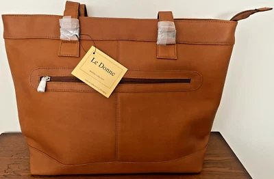 Le Donne Traveler Work Tote handbag Leather LG Tan Handcrafted in Colombia NWT - Image 1 of 4
