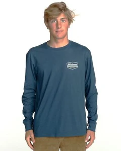 Billabong Mens LS Cotton Crew Neck T-Shirt ~ Walled dark blue - Picture 1 of 2