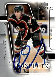 Pascal Dupuis - Signed 2001-02 Upper Deck MVP Prospects Rookie Card #204 - Picture 1 of 2