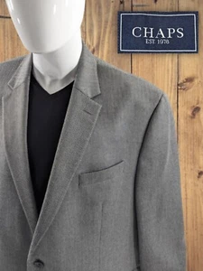 Chaps Ralph Lauren Blazer Sports Suit Jacket Polyester Blend 48R Herringbone  - Picture 1 of 12