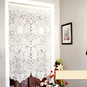 French Country Lace Cutwork Door Window Curtain Panel Kitchen Room Divider White - Picture 1 of 18