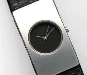 Niessing Uhr Radius 9 Quartz Edelstahl 24mm Unisex Lederband schwarz - Picture 1 of 9