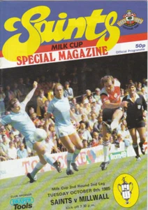 Copa Southampton V Millwall 1985/86 08-10-1985 Milk League segunda ronda segunda etapa - Imagen 1 de 1