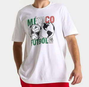 LARGE Adidas Men's Team Mexico Soccer Football Graphic T-Shirt JW1867 - Picture 1 of 1