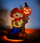 Vtg 1970’s Light Up Ceramic Scarecrow For Sale Pumpkins Halloween Thanksgiving
