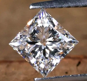 4.4 Carat Princess Cut Lab Grown Diamond D Color VVS1 Clarity Certified CVD 5NSC - Picture 1 of 4