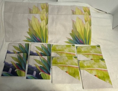 Sabado Ti Leaf 4 Placemats 8 Napkins Set  - Image 1 of 4