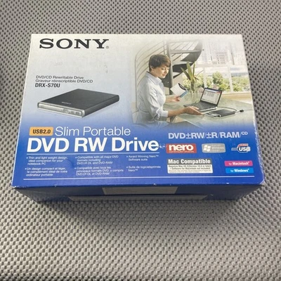 Sony DVD Rewritable Slim Portable Drive Model DRX-S70U W/ Adapters In Box - Image 1 of 4