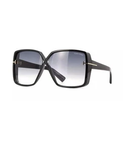 Tom Ford YVONNE FT 1117 Shiny Black/Grey Shaded (01B) Sunglasses - Picture 1 of 4