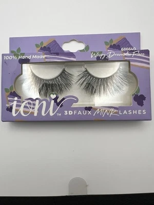 ioni 3D Faux Mink EYELashes XL Wispy Full Dramatic 100% Hand Made 686640~ NEW - Image 1 of 4