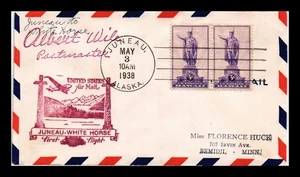 DR JIM STAMPS US COVER FIRST FLIGHT AIR MAIL JUNEAU ALASKA WHITE HORSE YUKON - Picture 1 of 2
