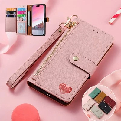 For Samsung S25 S24 S23 S22 S21 Ultra S20Plus Zip Wallet Case Flip Leather Cover - Image 1 of 4