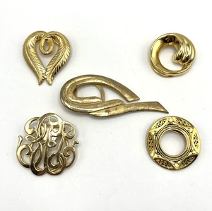 Konvolut 5 Vintage Schalclips goldfarben Nachlass Posten - Bild 1 von 9