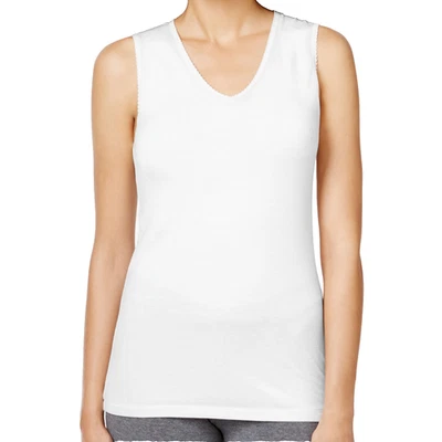 CUDDL DUDS White Softwear SofTech Lace Edge V-Neck Tank Top Warm Layers M - Image 1 of 4