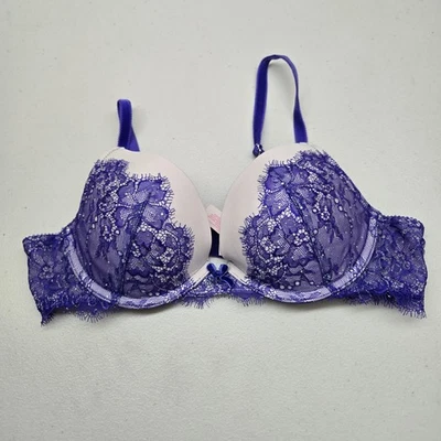 Victoria's Secret Women Bra 34B Purple Floral Dream Angels Push Up Adjustable - Image 1 of 4