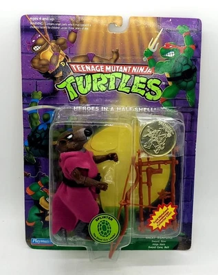 Teenage Mutant Ninja Turtles Splinter w/Coin Sealed Vintage Playmates 1992 - Image 1 of 4