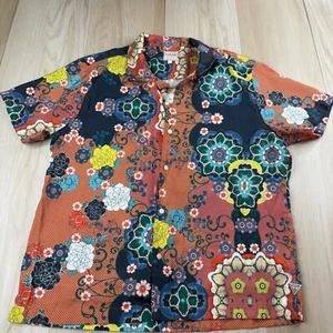 Guess Mens Multicolor Short Sleeve Floral Print Preppy Button Up Shirt Size L - Picture 1 of 12