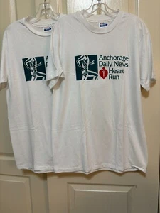 Anchorage Daily News Heart  Hanes  White T Shirt Size L 42-44 - Picture 1 of 3