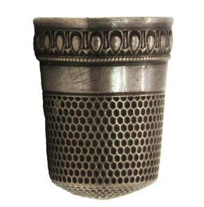 DEDAL DE COSTURA VINTAGE PLATA ESTERLINA .925 SIMONS BROS VICTORIAN MAKER TALLA 12 - Imagen 1 de 6