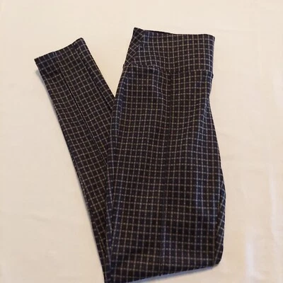 Apt 9 Womens Size Small Ponte Legging Mid Rise Stretch Tummy Control Blue Plaid - Image 1 of 4