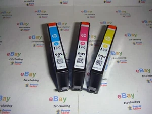 NEW GENUINE HP 902XL CYAN/MAG/YELL Ink Lot ~ Sealed Cello-Wrap ~ Expd SEP/OCT 22 - Zdjęcie 1 z 5