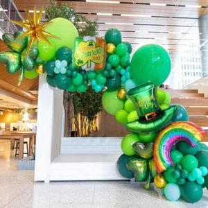 St. Patrick's Day Balloon Garland Arch Kit 126Pcs Green Gold Balloons with Ra... - Picture 1 of 6