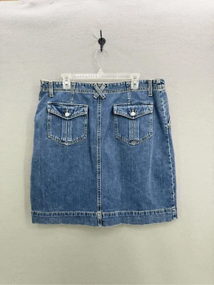 Levi’s Womens Blue Side Zip Jean Y2K Denim Cavalry 20” Mini Skirt Size 16 - Image 1 of 4