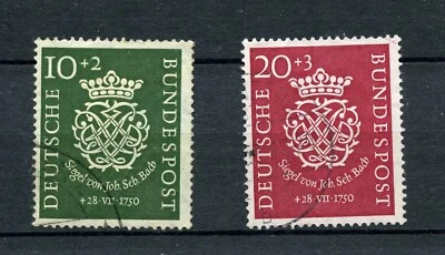 Germany #B314-B315 (G792) Complete 1950 Seal of Bach, Used, FVF, CV$80.00 - Image 1 of 2