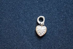 Swarovski Clear Crystal HEART Charm Rose Gold /Rhodium Plated #5052540 Authentic - Picture 1 of 2