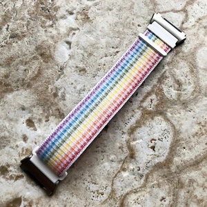 Rainbow Color Sports Hook and Loop Adjustable Nylon Band Strap for Fitbit Ionic - Picture 1 of 7