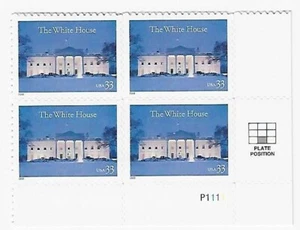 US The White House 33c Stamp Block of 4 Scott #3445 - Picture 1 of 1