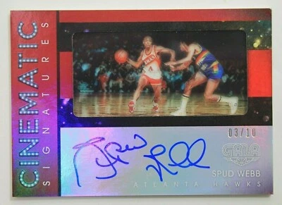 Spud Webb 2015-16 Panini Gala Cinematic Signatures Crimson /10 #CS-SWD Autograph - Image 1 of 3