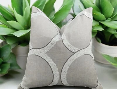 Decorative Geometric Embroidered Cushion Cover 50x50cm  - Image 1 of 4