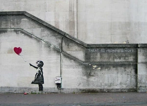 Banksy, There Is Always Hope, Graffiti Art, Giclee Canvas Print, 12 x 18  - Picture 1 of 1